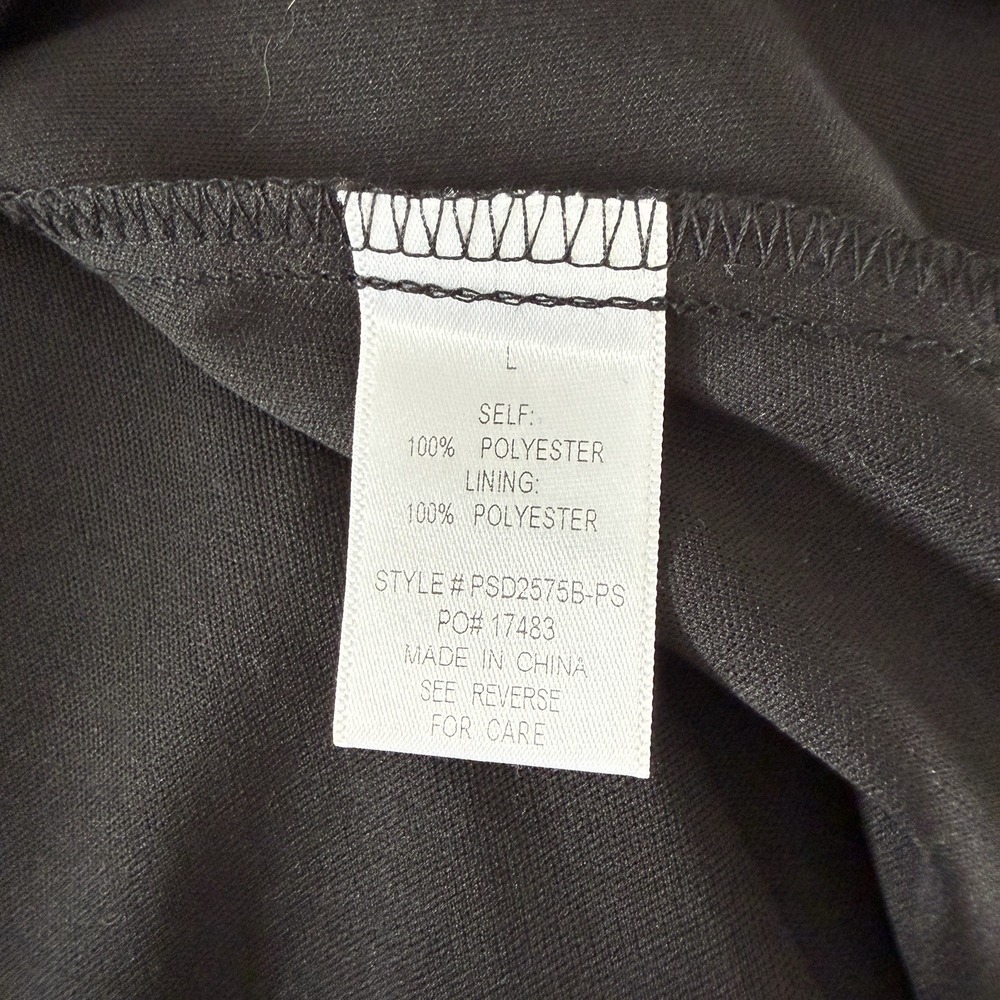 Piper & Scoot Floral Midi Dress L Sheer Long Sleeve Lined Black Boho Dark Floral - Picture 9 of 14